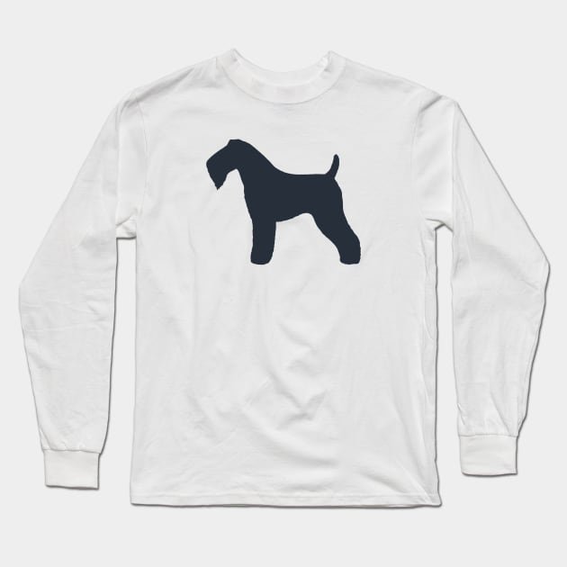 Kerry Blue Terrier Silhouette Long Sleeve T-Shirt by Coffee Squirrel